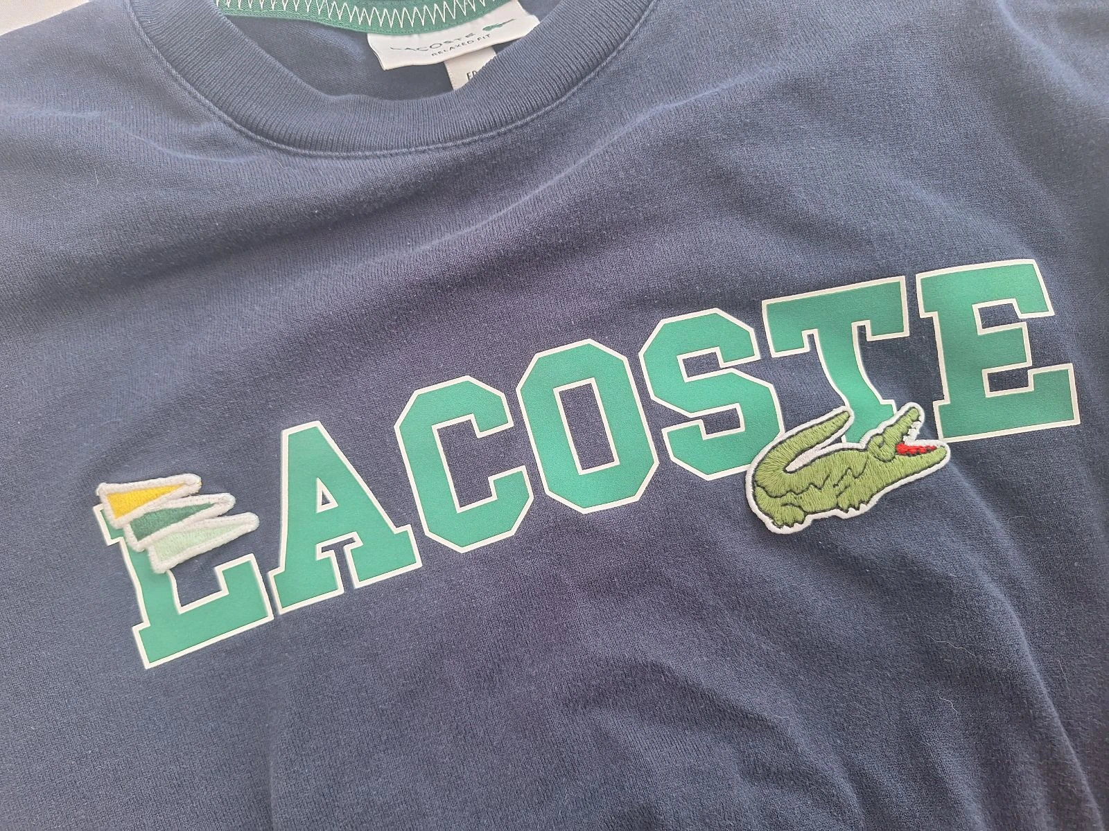Lacoste sweater dark blue with logo relaxed fit – photo 5